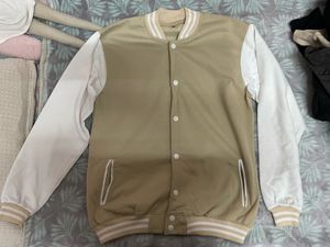 Stylish Beige Varsity Jacket