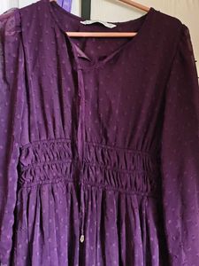 Chic Purple Textured Midi Dress