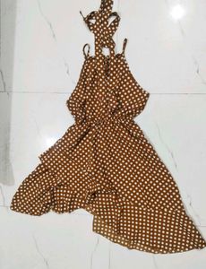 Polka Dot Halter Neck Dress