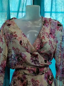 Floral Wrap Blouse