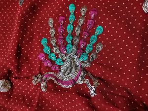 Maroon Kurta with Peacock Embroidery