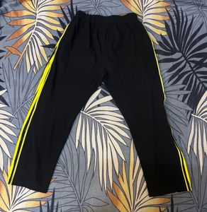 Adidas Track Pants - Black with Yellow Stripes
