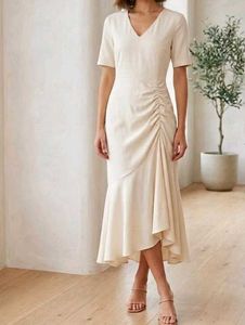 Elegant Cream Midi Dress