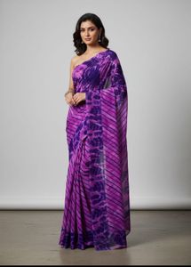 Vibrant Tie-Dye Saree With Blouse