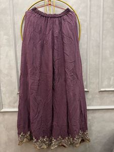 Embroidered Purple short anarkali kurta