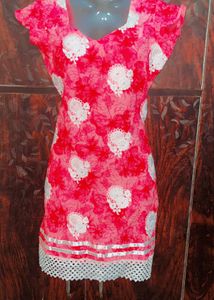 Y2K Vibrant Pink Floral Kurta💖