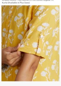 Mustard color Block Printed all over kantha work