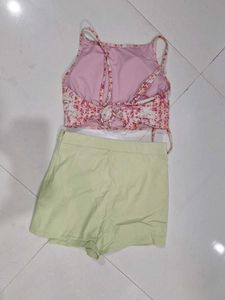 Cute Crop Top and Skort Set
