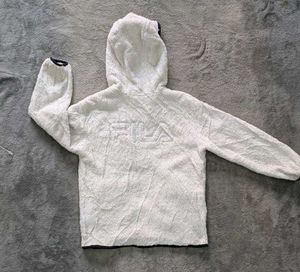 Cozy White Fila Fleece Hoodie