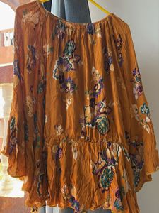 Boho Floral Print Tunic Top