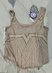 Y2k Beaded Embellished Sleeveless Top