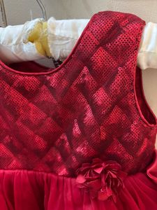 Red Sequined Party Dress