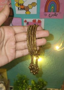 Gold Tone Bangles with Charm Drops 🪭