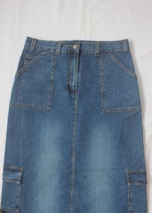 Denim Utility Maxi Skirt