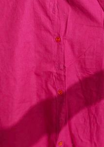 Designer Pink Button-Up Top