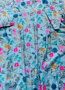 Light Blue Floral Anarkali Kurta