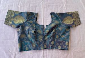 Elegant Teal &amp; Purple Banarasi Silk Saree