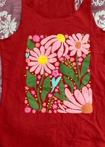Red Floral Tank Top