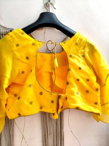 Vibrant Yellow Embroidered Blouse 44