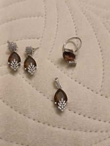 brown Gemstone Jewellery Set