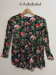 Floral Print Peplum Kurta