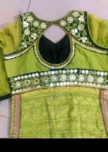Embroidered Kurta Set with Mirror Work