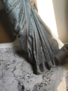 Elegant Grey Saree with Geometric Print