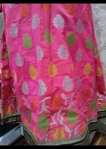 Pink Banarasi Silk Lehenga