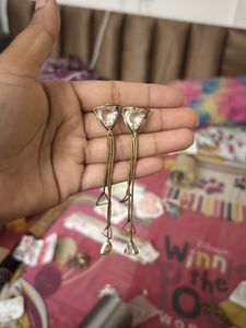 Elegant Pearl &amp; Gold Tone Hoop Earrings