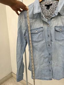 Light Wash Denim Button-Down Shirt