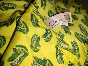 Clovia Women's Satin Crocodile Print Button Down