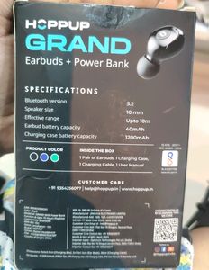 Hoppup Grand Earbuds+Power Bank .No Offered Coins