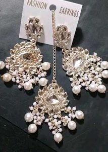 Elegant Pearl &amp; Crystal Jewelry Set