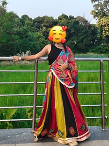 Vibrant Striped Lehenga Choli Set