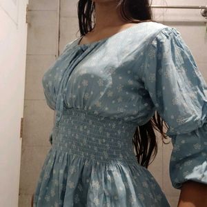 Babyblue Floral Cute Top (Women's)