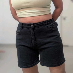 Black Denim Shorts