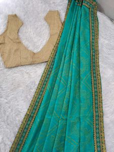 Elegant Teal Saree Blouse