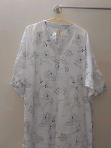 White Floral Print Maxi Dress