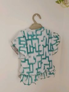 Girls' Teal Pleated Skirt and Top