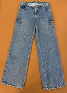 Blue Denim Cargo Jeans