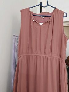 Chic Pink Sleeveless Maxi Dress