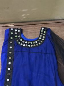 Royal Blue Kurta with Mirror Work