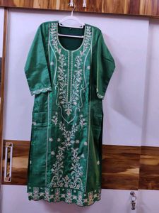 Emerald Green Embroidered Kurta Set