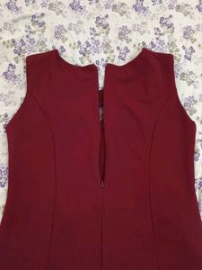 Maroon midi dress