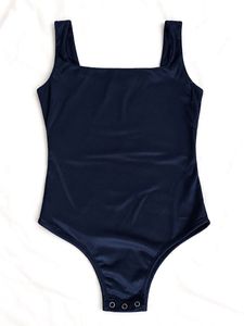 Navy Blue Velvet Bodysuit
