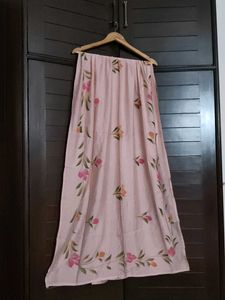 Pink Floral Sequin Thread Embroidery Kurta Set