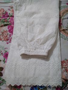 White Chikankari Plazo