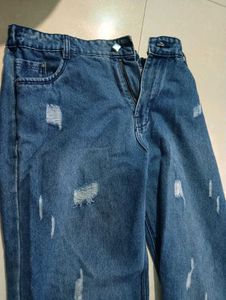 Stylish Ripped Blue Denim Jeans