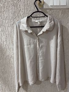 Casual Linen Blend Button-Up Shirt