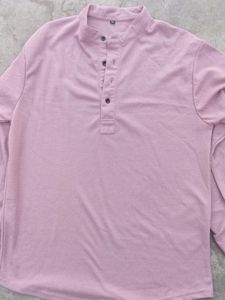 Men's Henley Shirt - Rose Pink